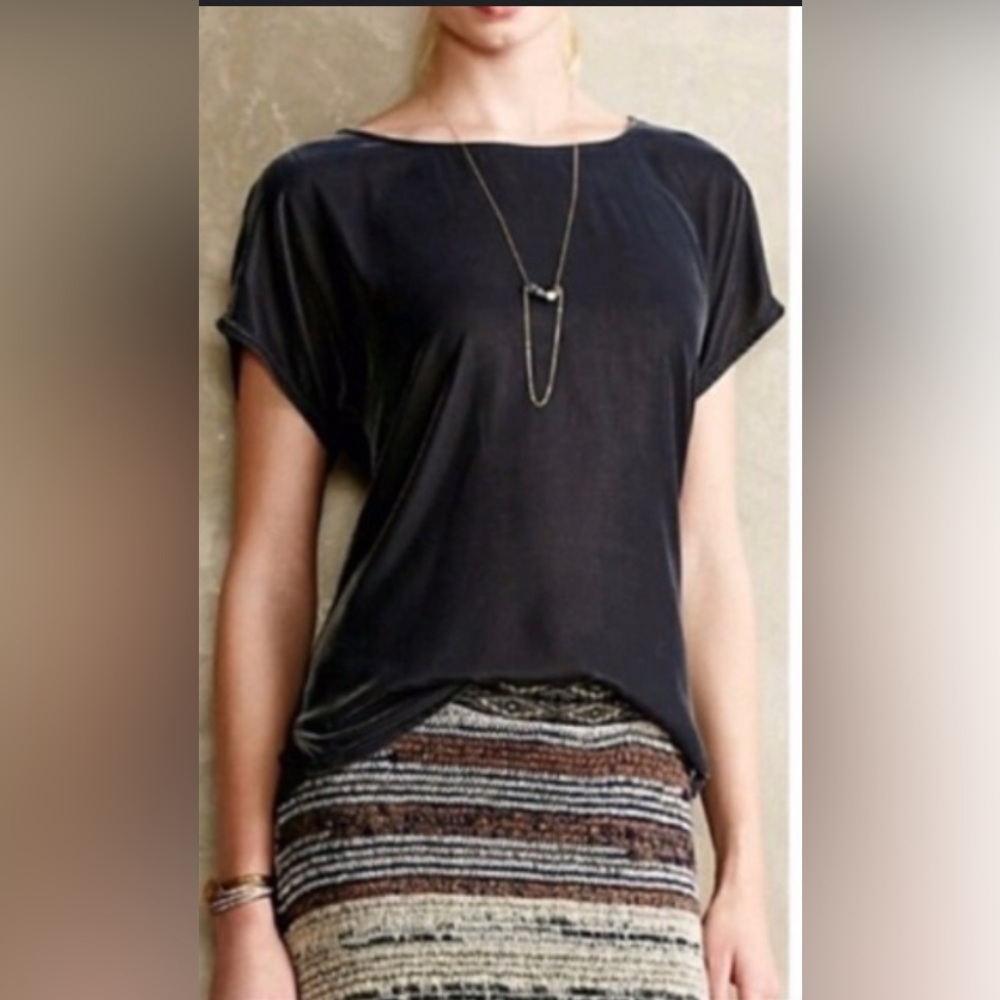 Anthropologie Dolan Cupro Top Grey Size Small